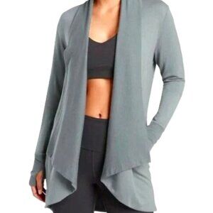 ATHLETA PRANAYAMA WRAP KNIT COZY CARDIGAN MINIMALISTIC GREY NIRVANA XS / P NEW